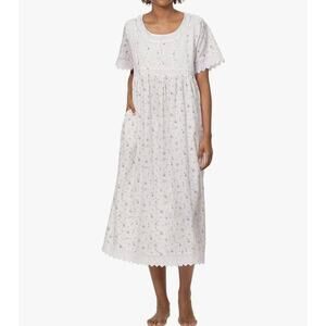 The 1 for U Sz S Helena Cotton Victorian Nightgown Lilac Rose Print Cottagecore